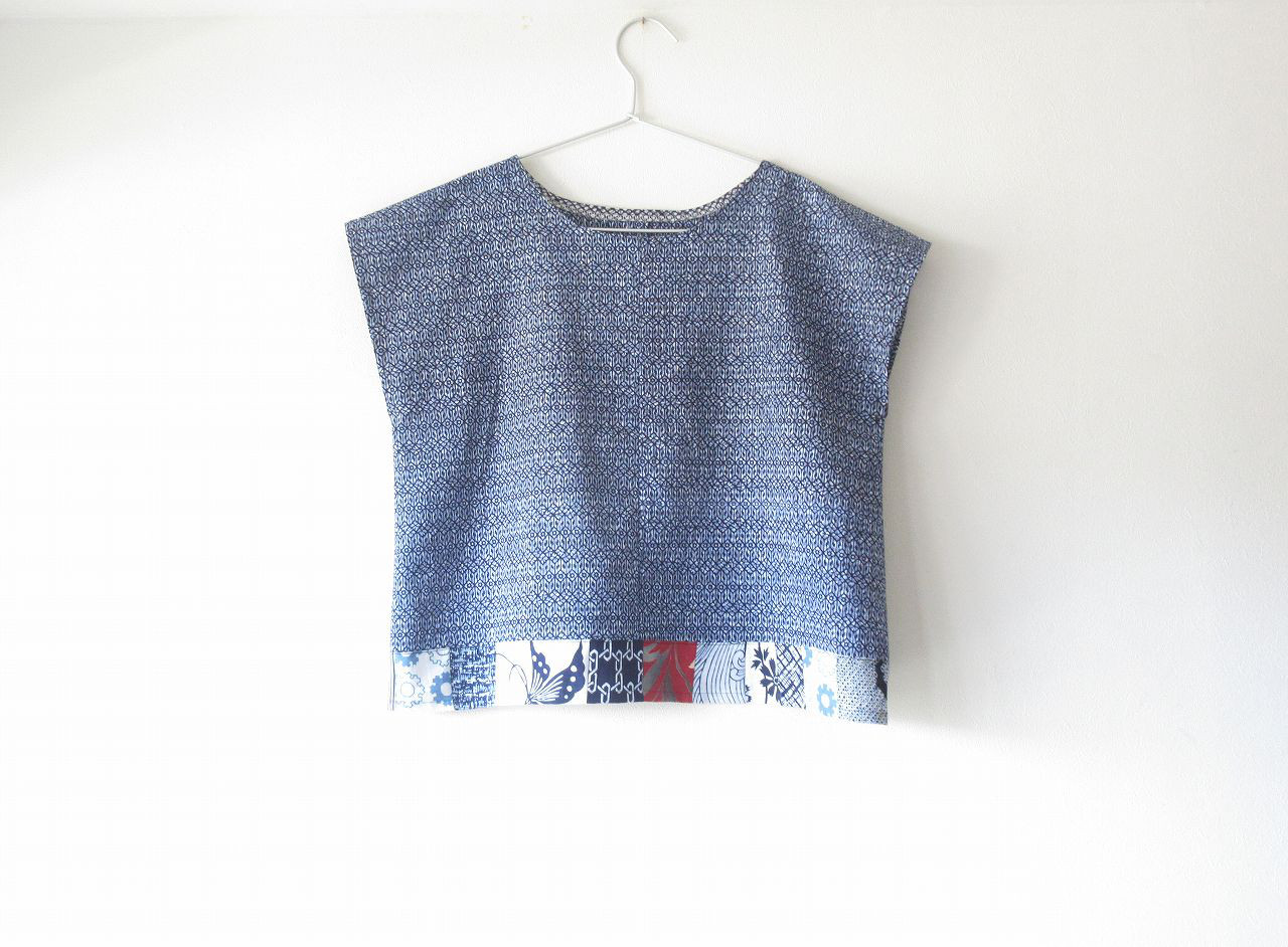 ☆浴衣ブラウス♪裾パッチワーク/32kb034