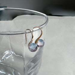【涼しげピアス】オーロラ ドロップピアス ブルーパープル / 金具変更可（シルバー・イヤリング・ステンレス） 4枚目の画像
