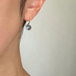 【涼しげピアス】オーロラ ドロップピアス ブルーパープル / 金具変更可（シルバー・イヤリング・ステンレス） 6枚目の画像