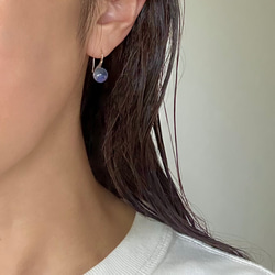 【涼しげピアス】オーロラ ドロップピアス ブルーパープル / 金具変更可（シルバー・イヤリング・ステンレス） 7枚目の画像