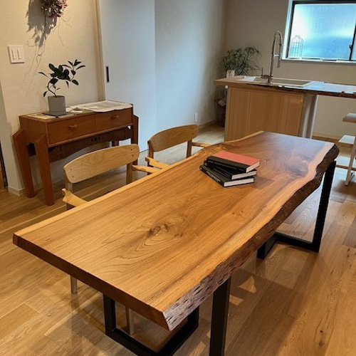 ニレ一枚板テーブル天板 ダイニングテーブル mukunokagu 通販 19458771