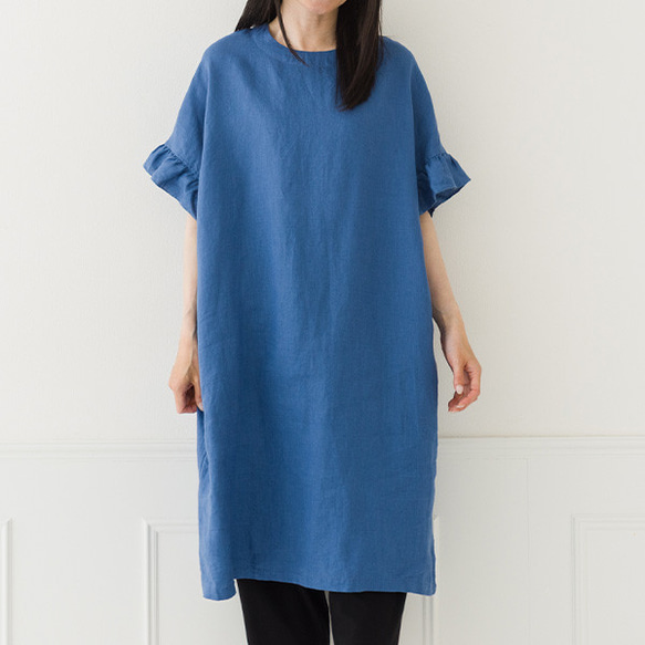 訳あり新品✿5L”裾フリル ふんわり デニム チュニック ワンピ 大きいサイズ 訳あり新品✿5L”裾フリル ふんわり デニム チュニック ワンピ