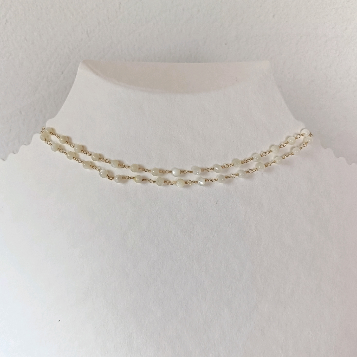 *White Moonlight*ホワイトシェル ネックレス ブレスレット 14kgf