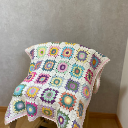 新柄♡♡カラフルひざ掛け モチーフブランケット ひざ掛け