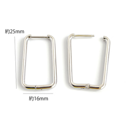 客製化 ese138-3 [10] 線徑約2mm 16*25mm 矩形 封閉式（夾式耳環 316L 第4張的照片