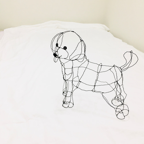 ワイヤーアート 犬 トイプードル 立体・オブジェ 玄米おむすび 通販