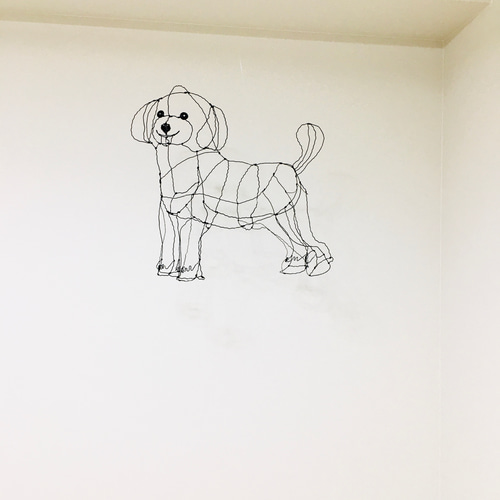 ワイヤーアート 犬 トイプードル 立体・オブジェ 玄米おむすび
