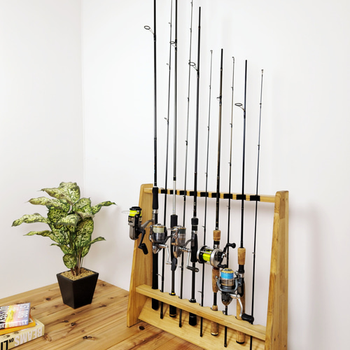 WOOD WORKS 日本製 ロッドスタンド 片面10本用 3Collars 【釣竿 収納