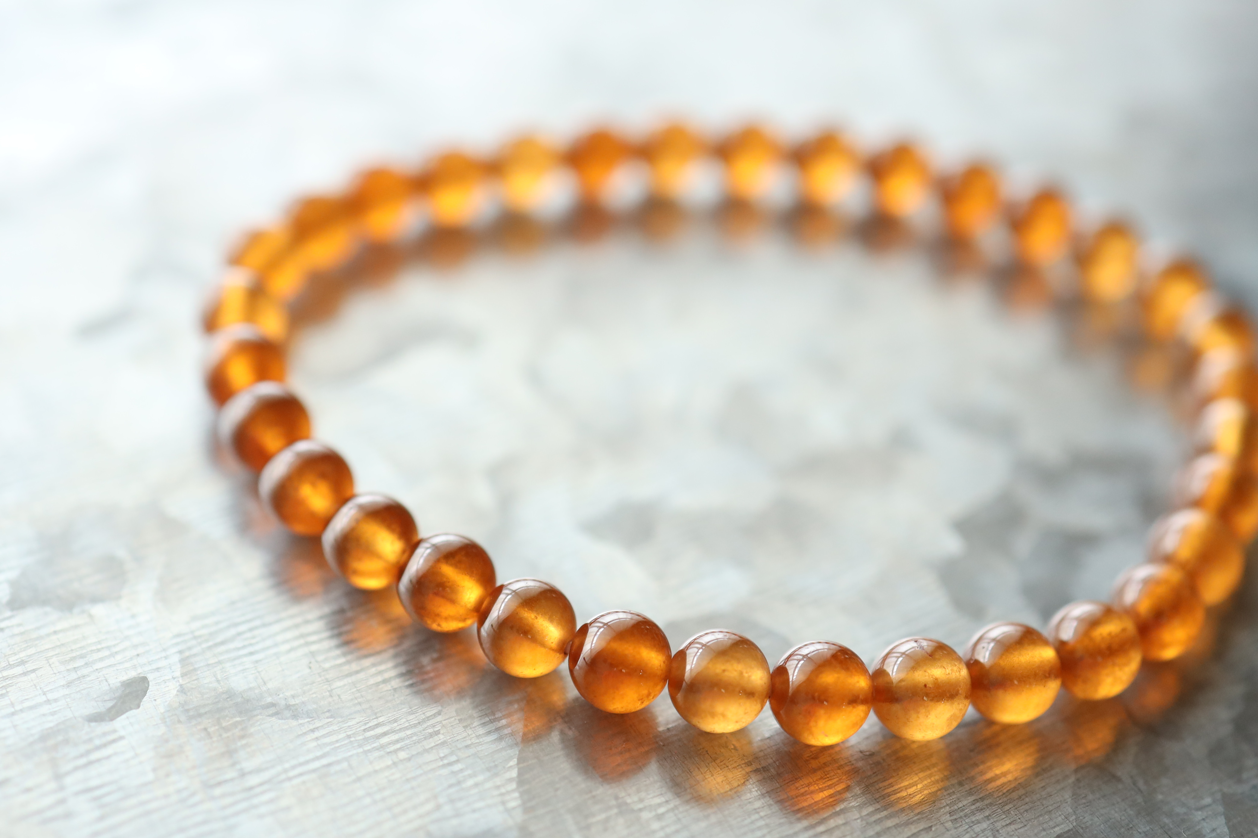 …☆プレミアムブレス☆…☆ヘソナイト（オレンジ）ガーネット：5.5ミリ☆…☆天然石ブレスレット☆…