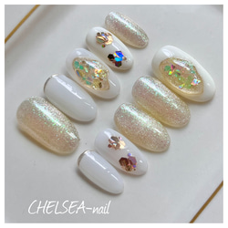 バイカラーデイジーネイル ネイルチップ（つけ爪） CHELSEA-nail