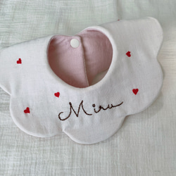 新色ブルー＊ブルー花柄入荷】刺繍♡お名前入り♡ハンドメイドスタイ