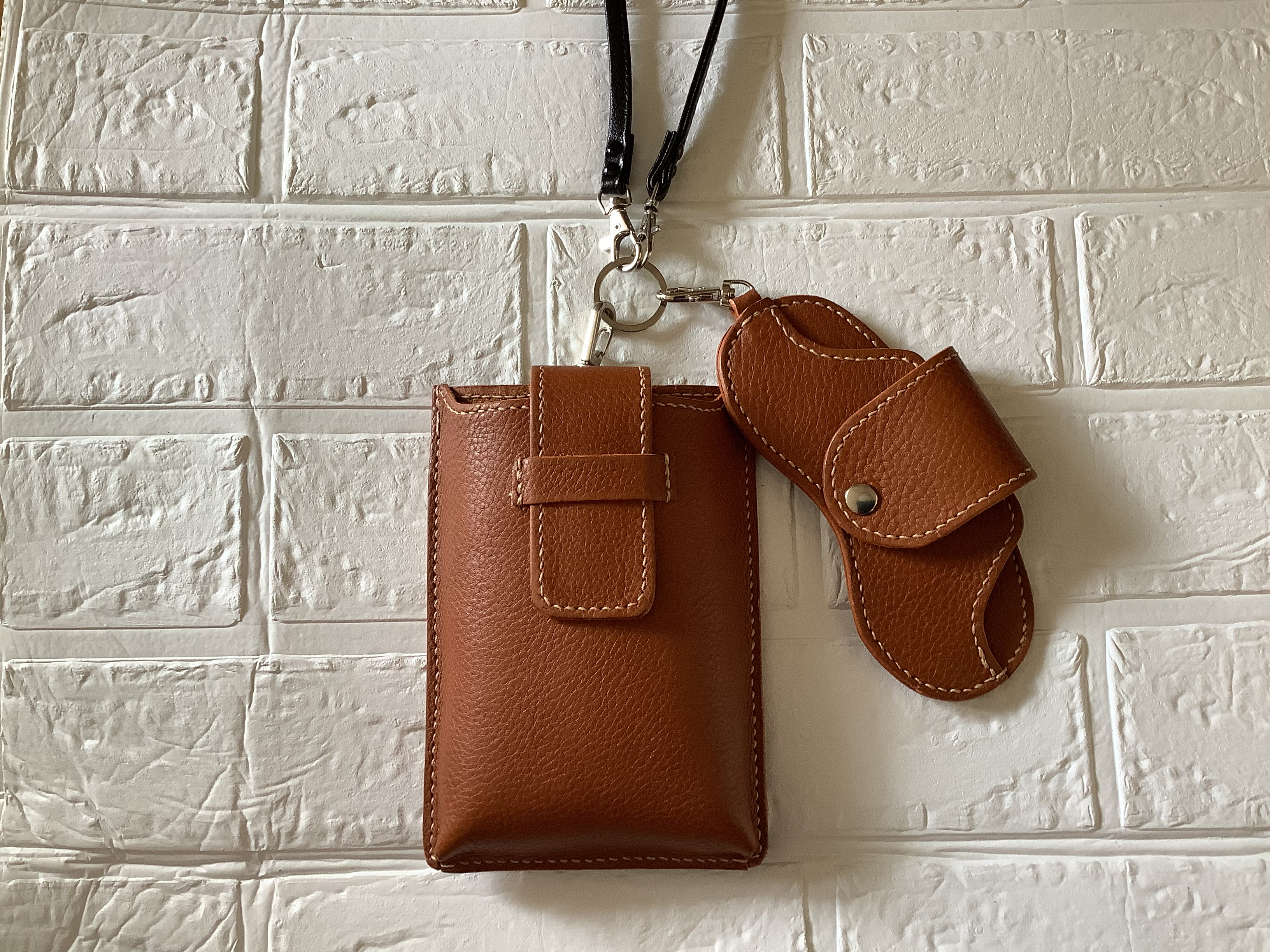 ショルダー付きスマホケース&メガネケース2点セット