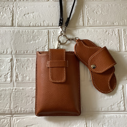 斜め掛けリングショルダー付きスマホケースandメガネケース(受注