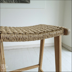 チーク無垢材 バースツールVre/N ハイスツール ハイチェア 椅子 カフェチェア ナチュラル 手作り 素朴 無垢材家具 7枚目の画像