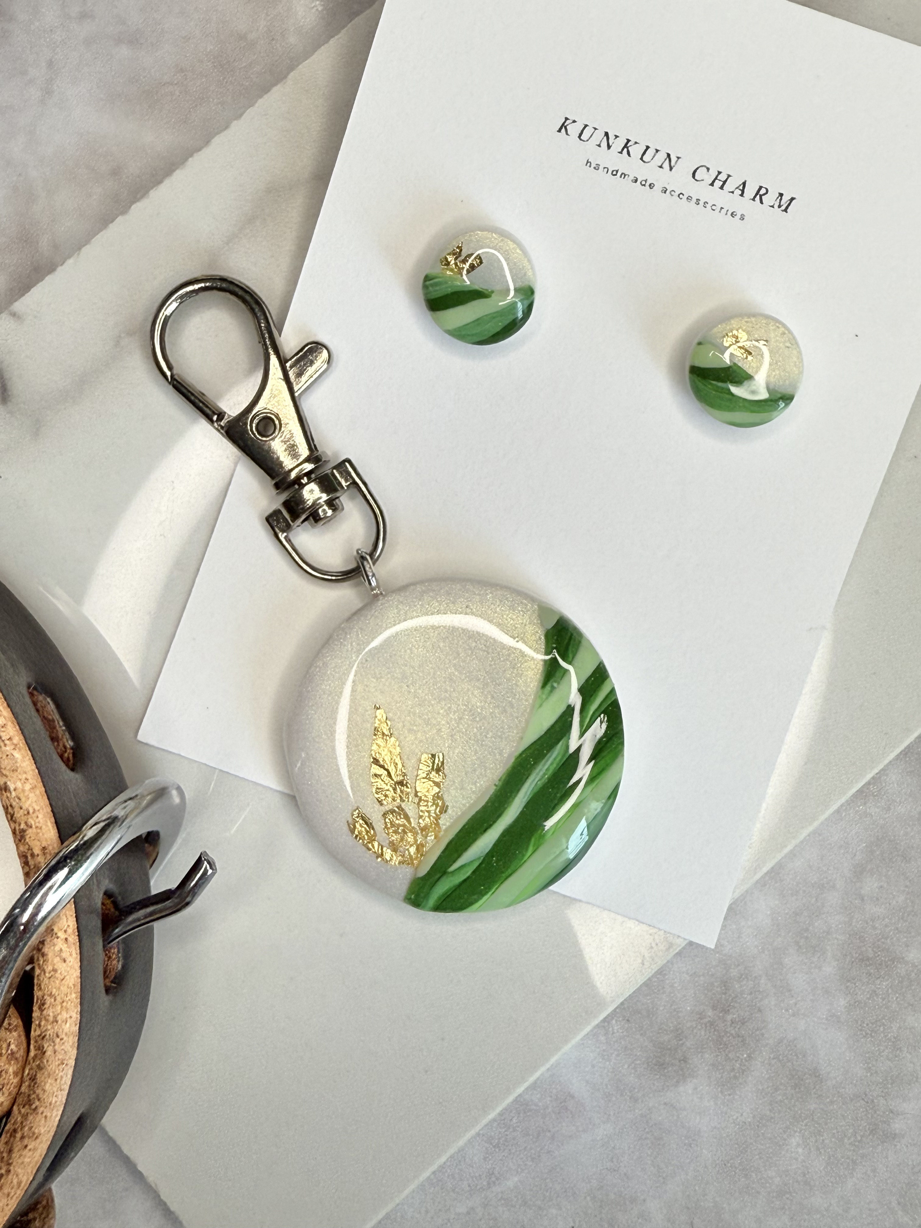 【愛犬とお揃い】白百合のイヤリング/ピアス & チャームセット