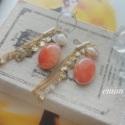 Summer Orange Gold Chain Pierce 2枚目の画像