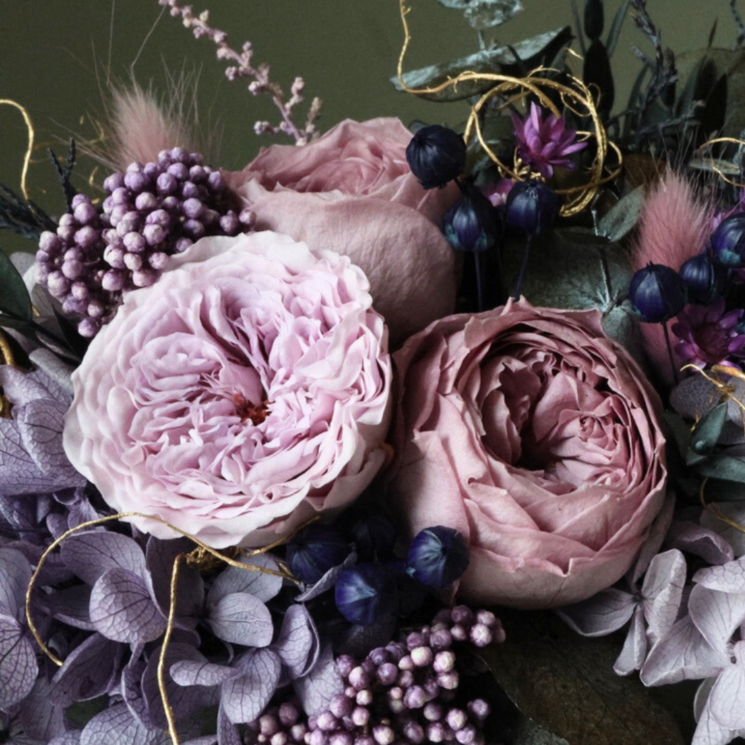 【15種類厳選花材】大人のWelcomeアレンジ　プリザーブドフラワー