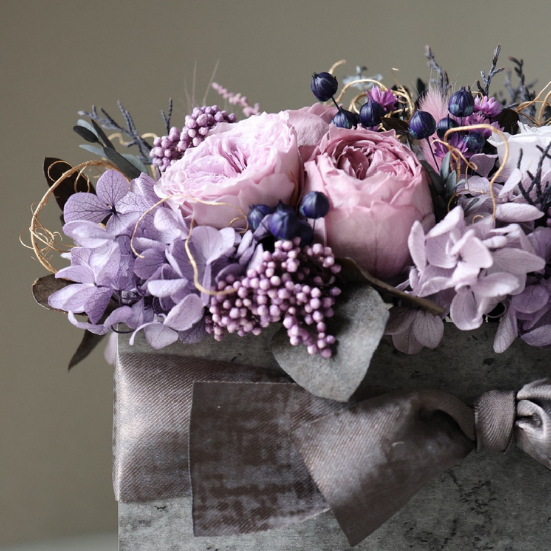 【15種類厳選花材】大人のWelcomeアレンジ　プリザーブドフラワー