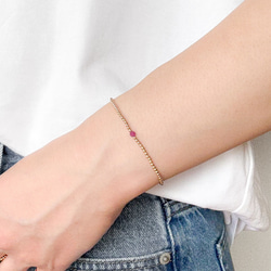 【blue.ks】ルビー翡翠のゴムブレスレット db41333f8b72639c4666bff858fdc7