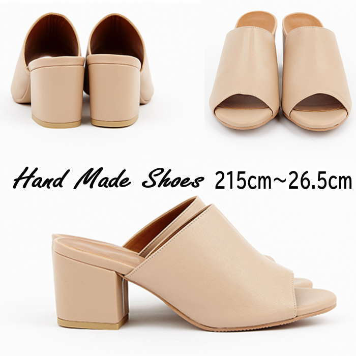 レザーサンダルつっかけ サボサンダル 本革  (asso)オーダーシューズ 小さいサイズ 大きいサイズ