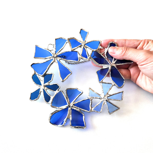 ハンドメイドのステンドグラス ウエルカムボード青 【公式通販】