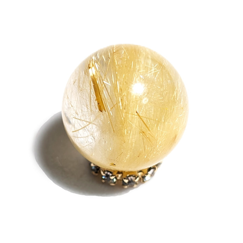 ゴールドルチルクォーツ 1粒売り 12ミリ 濃密に内包する金針がきれい