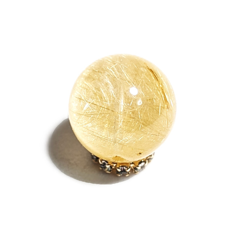 ゴールドルチルクォーツ 1粒売り 12ミリ 濃密に内包する金針がきれい