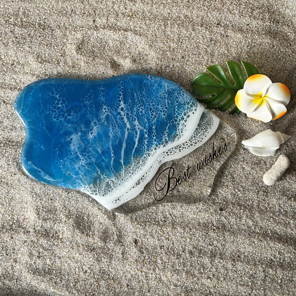mzuレジンアート(Okinawa Blue・920×470) レジンアート【Blue Wave】｜A1 サイズ – 日本沖縄レジン