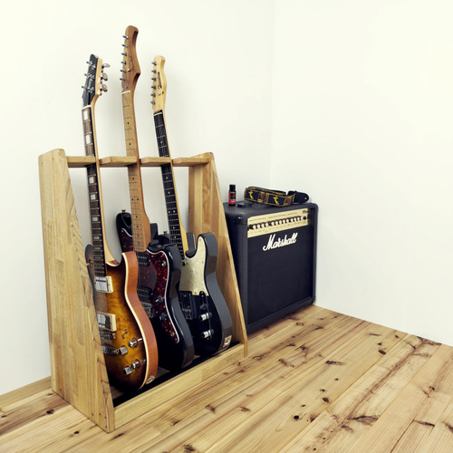 WOOD WORKS ギター・ベース スタンド ラック 木製 3本掛け ブラウン Amazon.co.jp: WOODWORKS 日本製 ギタースタンド エレキギター用
