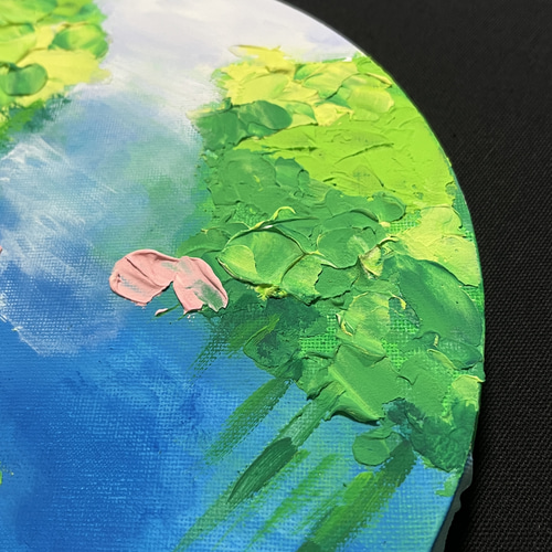 睡蓮の池 テクスチャーアート 原画 抽象画 イラスト キャンバス