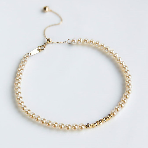 ブレスレット あこや3-3.5mm 1713 あこや真珠➕珊瑚 3-3.5mm K18