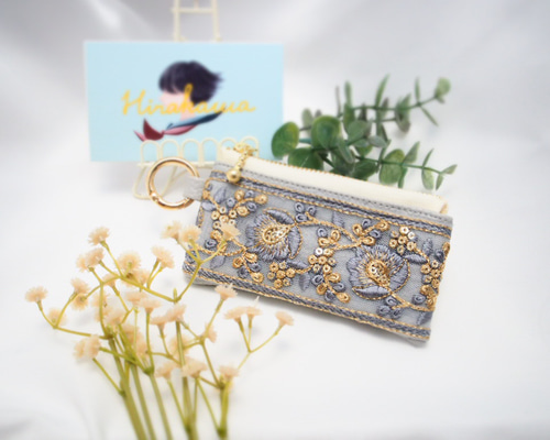 【リュンヌ】インド刺繍リボン・ミニポーチ ♡minne限定♡ インド刺繍リボン ポーチ ミニポーチ - ～haru