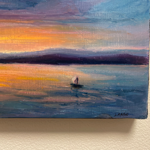 夕陽を眺める景色 パステル画 原画 54.0×39.5 夕陽を眺める景色 パステル画 原画 54.0×39.5