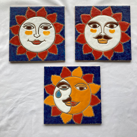 タイル画 太陽 シチリア 15cm角 PSL012 ウォールデコ DIY タペストリー