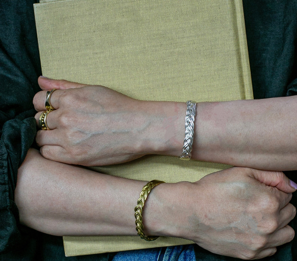 Vintage style braided bangle / 四つ編みバングル　シルバー925・真鍮/送料無料 16枚目の画像