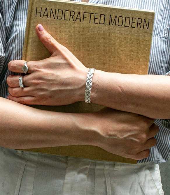 Vintage style braided bangle / 四つ編みバングル　シルバー925・真鍮/送料無料 9枚目の画像