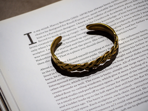 Vintage style braided bangle / 四つ編みバングル　シルバー925・真鍮/送料無料 4枚目の画像