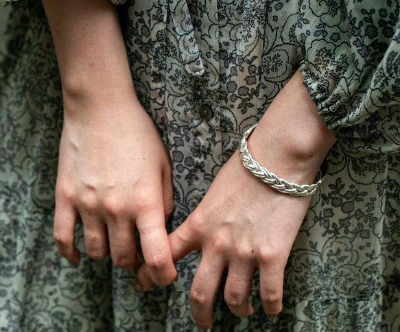 Vintage style braided bangle / 四つ編みバングル　シルバー925・真鍮/送料無料 14枚目の画像