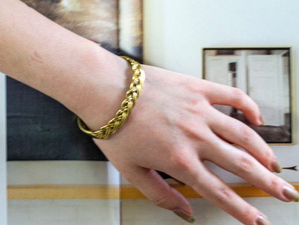 Vintage style braided bangle / 四つ編みバングル　シルバー925・真鍮/送料無料 8枚目の画像