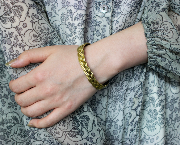Vintage style braided bangle / 四つ編みバングル　シルバー925・真鍮/送料無料 13枚目の画像