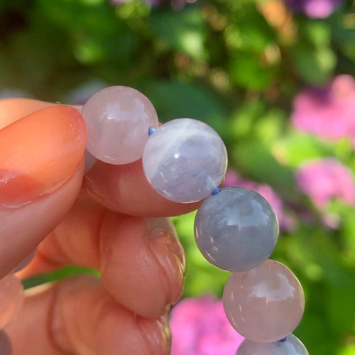 ブルーローズクォーツ 11mm 1本 高品質 マダガスカル産 ブルー