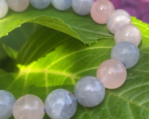 天然石 ブルーローズクォーツのハッピーブレスレット ブレスレット