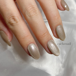 うねうねネイル ブラウンネイル ニュアンスネイル ミラーネイル