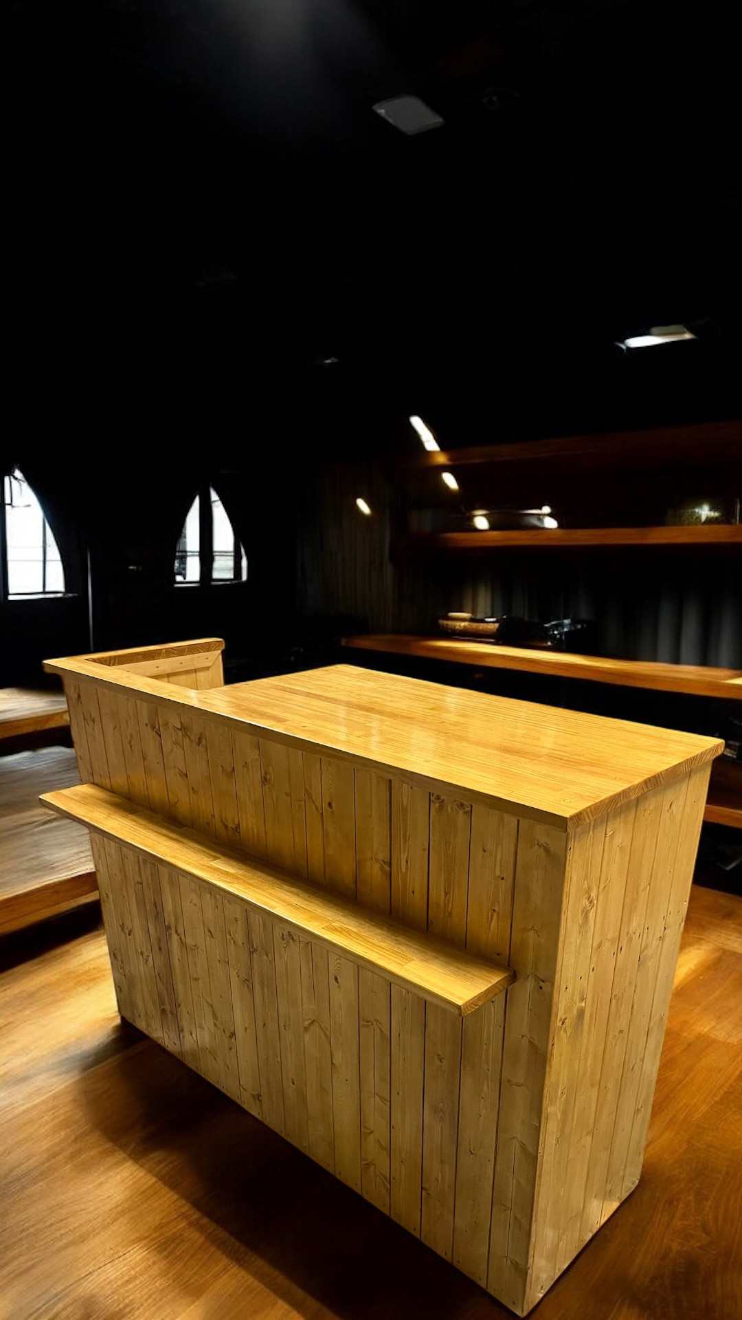 【店舗什器シリーズ】  「木のぬくもりカウンター レジカウンターBar」　受付カウンター