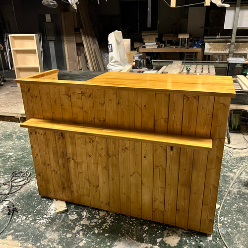 店舗什器シリーズ】 「木のぬくもりカウンター レジカウンターBar