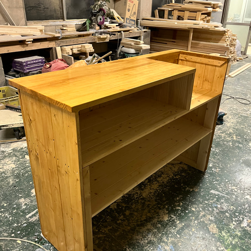 店舗什器シリーズ】 「木のぬくもりカウンター レジカウンターBar