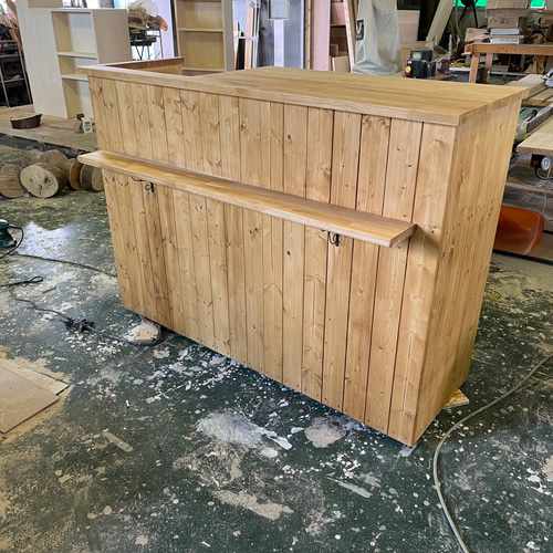 店舗什器シリーズ】 「木のぬくもりカウンター レジカウンターBar