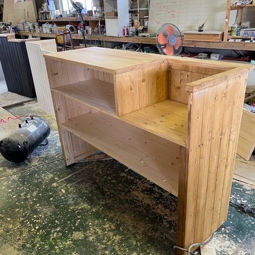 店舗什器シリーズ】 「木のぬくもりカウンター レジカウンターBar