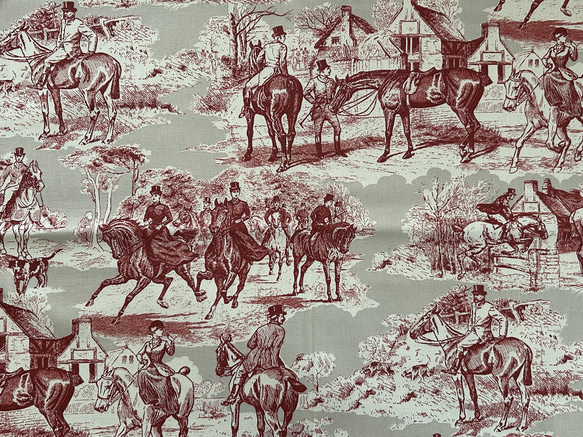 フランス コットンファブリック トワルドジュイ 乗馬柄 馬 ホース