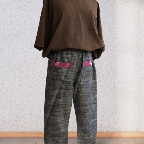 着物リメイクもんぺ【霞】正絹 ハンドメイド ワイドパンツ 着物リメイク ワイドパンツ | iichi 日々の暮らしを心地よくする